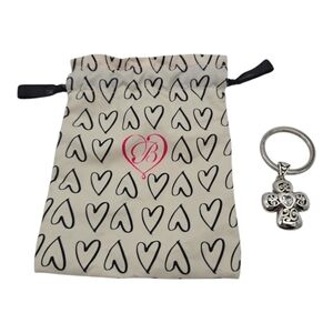 Brighton Divinity Cross Key Fob with Dustbag Silver OS Anniversary Gift